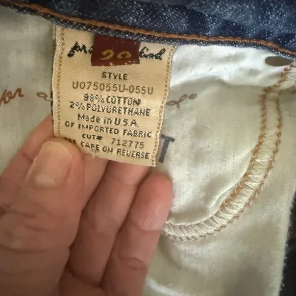 7 For All Mankind Low Rise Bootcut Jeans- 29- Medium  Blue Wash- Y2K - Picture 8 of 12